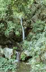 Waterfall supplies water to Tat Wale Baba Ashram.